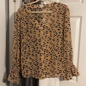 a new day Cheetah V-Neck Blouse